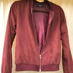 H&M Burgundy Bomber Jacket